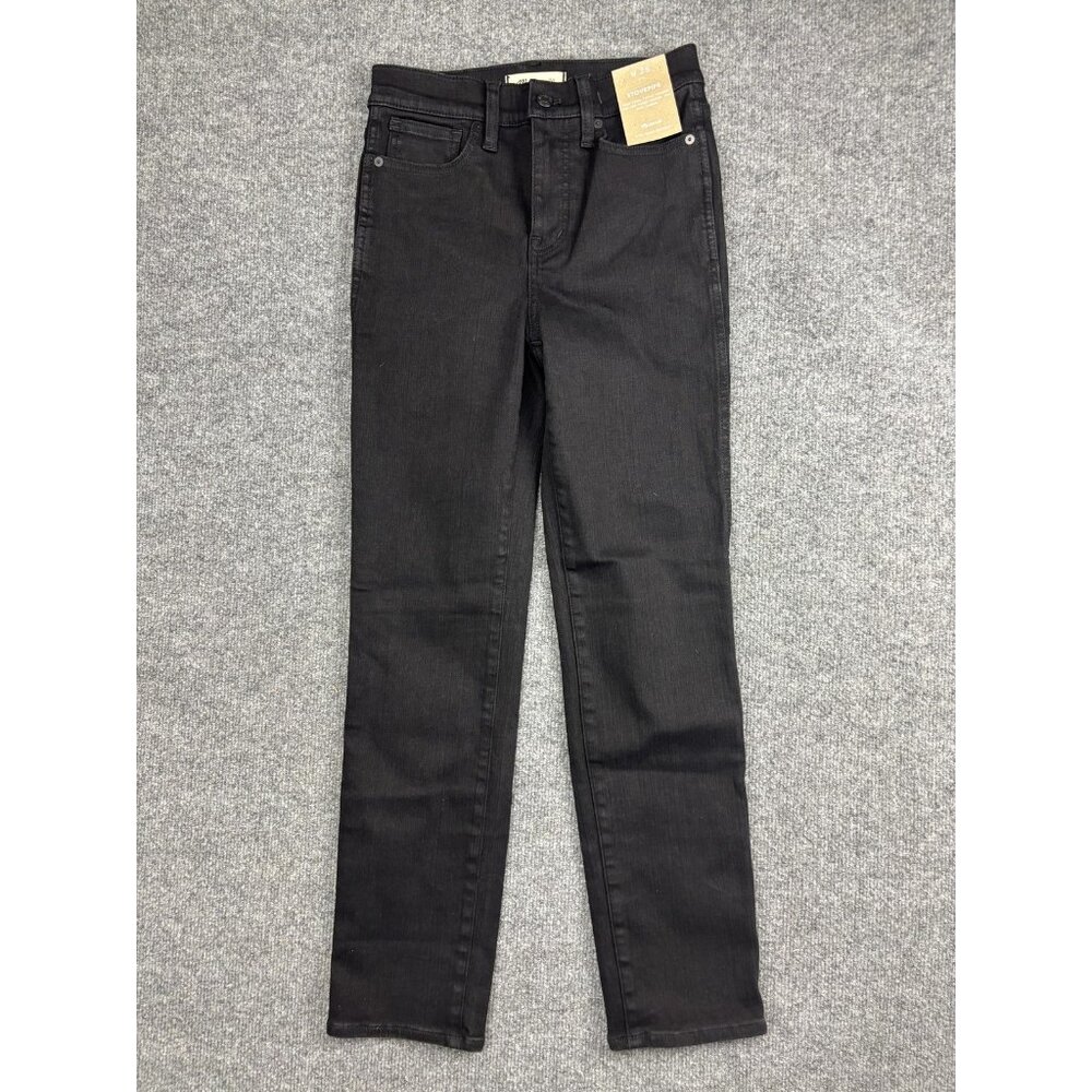 Madewell Jeans Womens 26 Black‎ Stovepipe High Rise Magic Pockets Stretch Denim